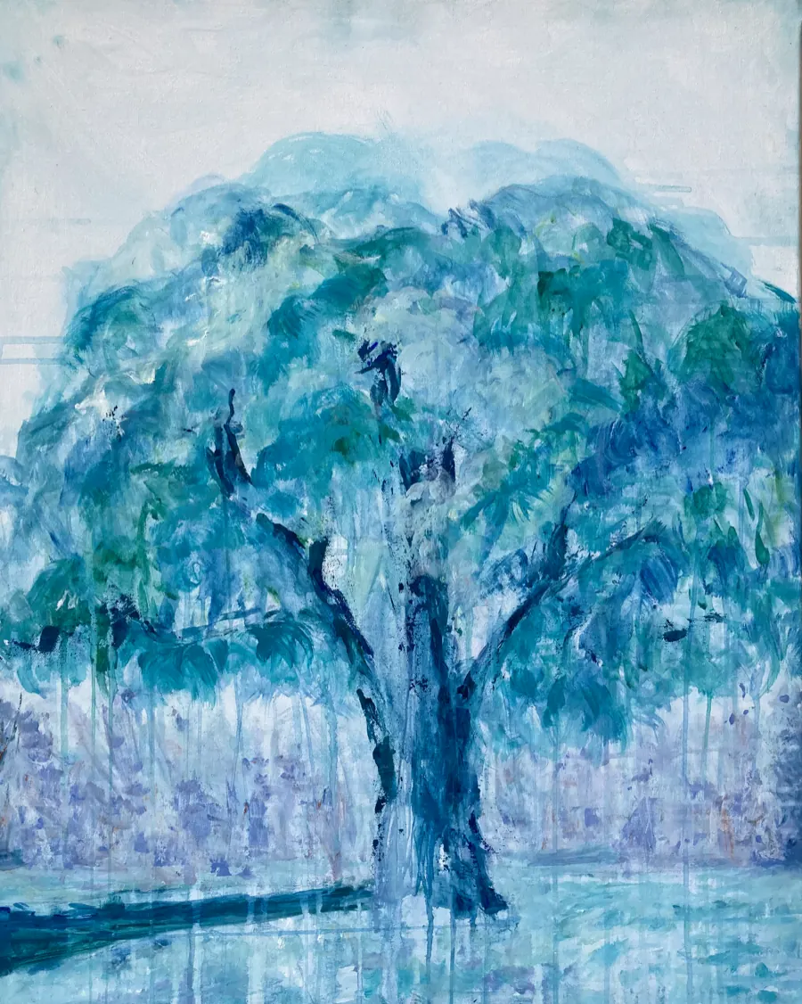 Arbol de mango (Mangifera indica) &mdash; 2026. Acrylic on canvas, 24x28 in.
